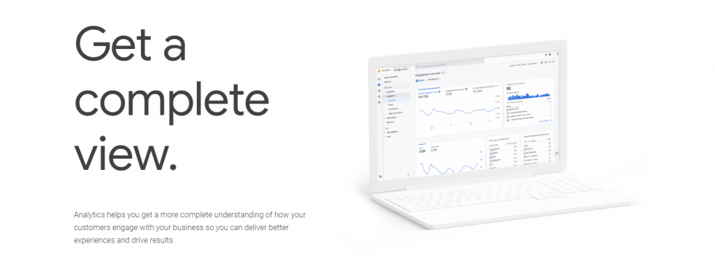 Google Analytics banner showing its main feature.