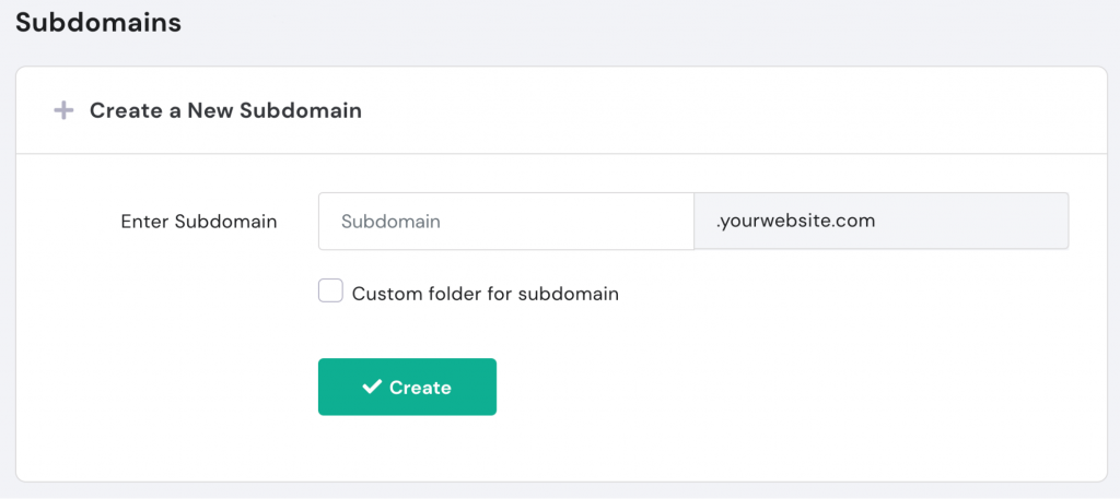 Creaye your intended subdomain