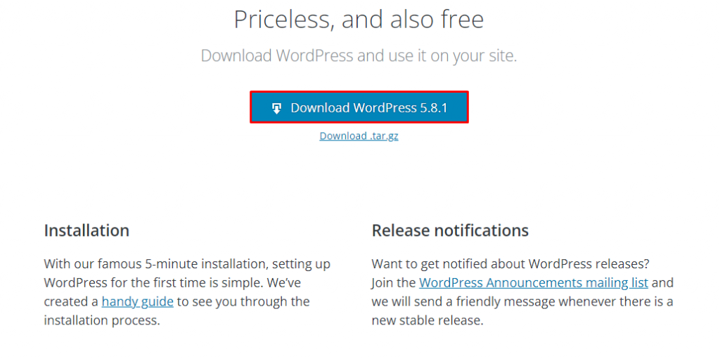 Download WordPress and use it on your site. 
