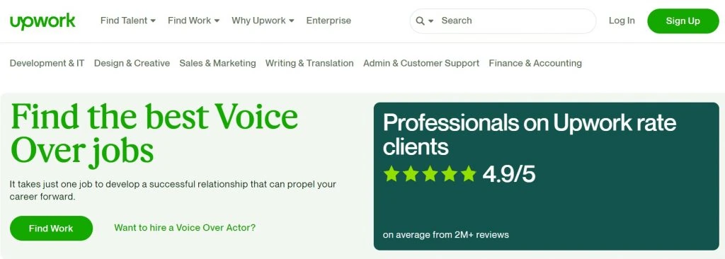 Voice-over jobs on Upwork