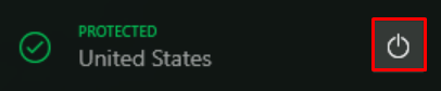 Botão de desligar VPN