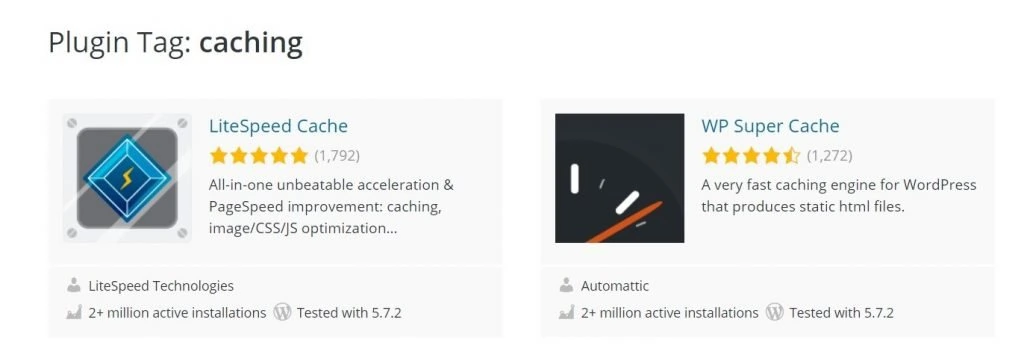 WordPress caching plugins