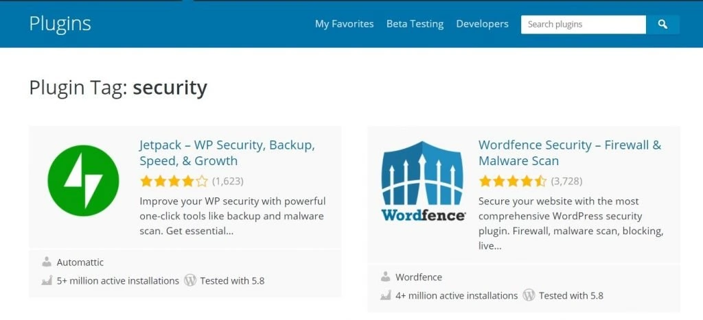 WordPress security plugins