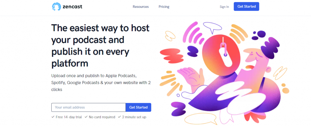 Zencast podcast hosting platform