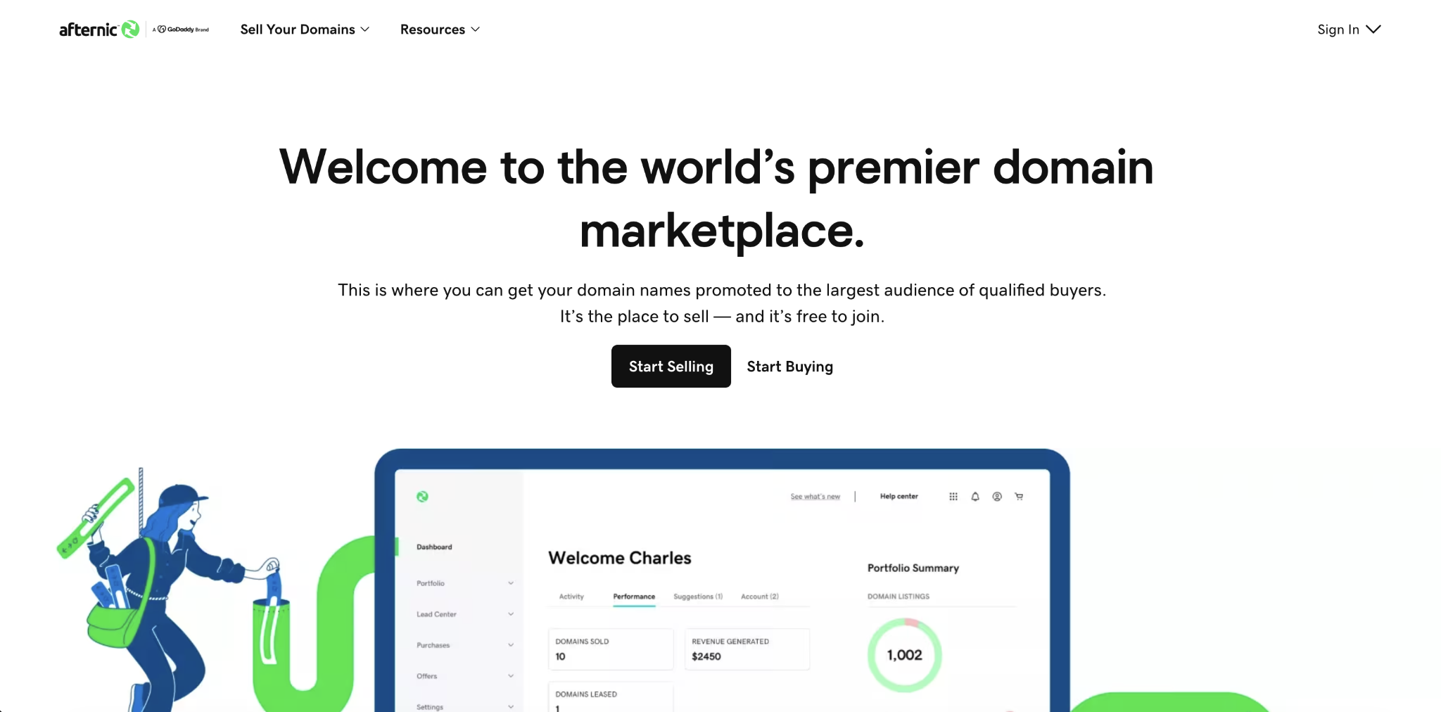 Afternic home page