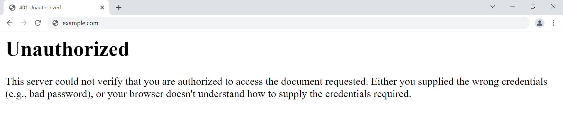 http error 401 unauthorized