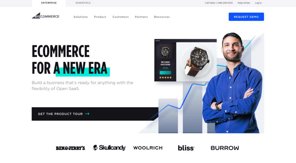 The homepage of BigCommerce – eCommerce website builder