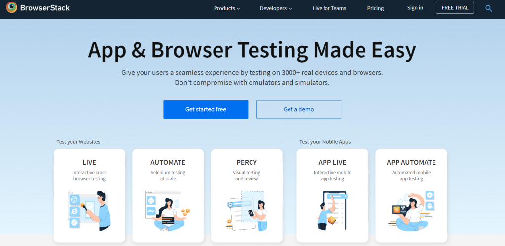 BrowserStack, app and browser testing software
