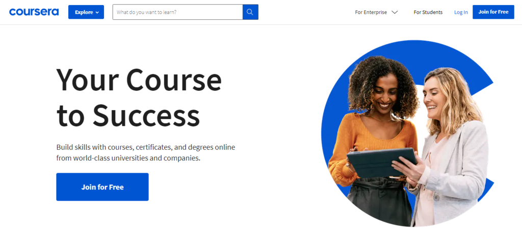 Coursera homepage.