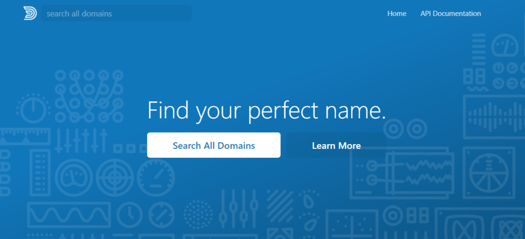Domainr page featuring the domain search tool. 