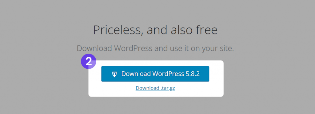 Download WordPress from the official directory