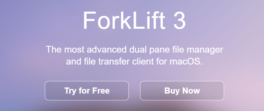 Screenshot of ForkLift's homepage