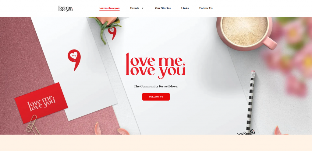 The homepage of the Lovemeloveyou website.