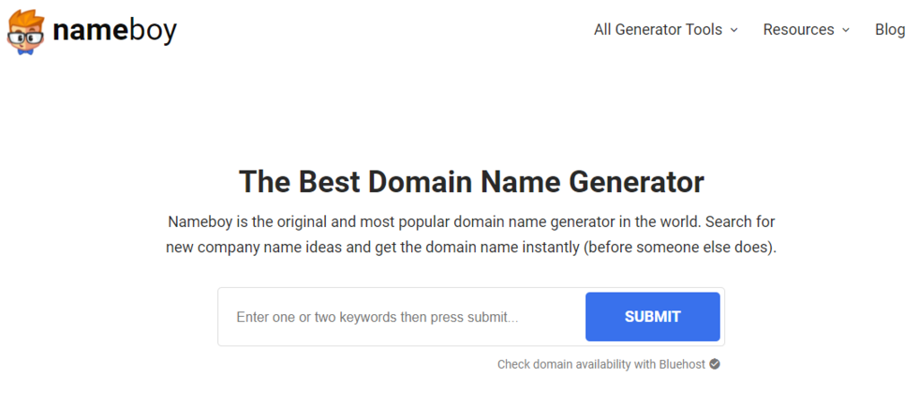 Nameboy domain name generator.