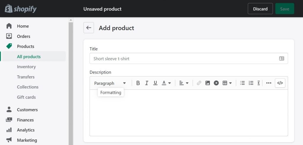 Adding a product page to a Shopify store