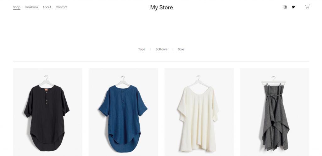 An example of Squarespace online store