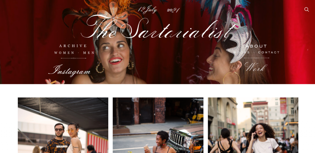 The Sartorialist website homepage.