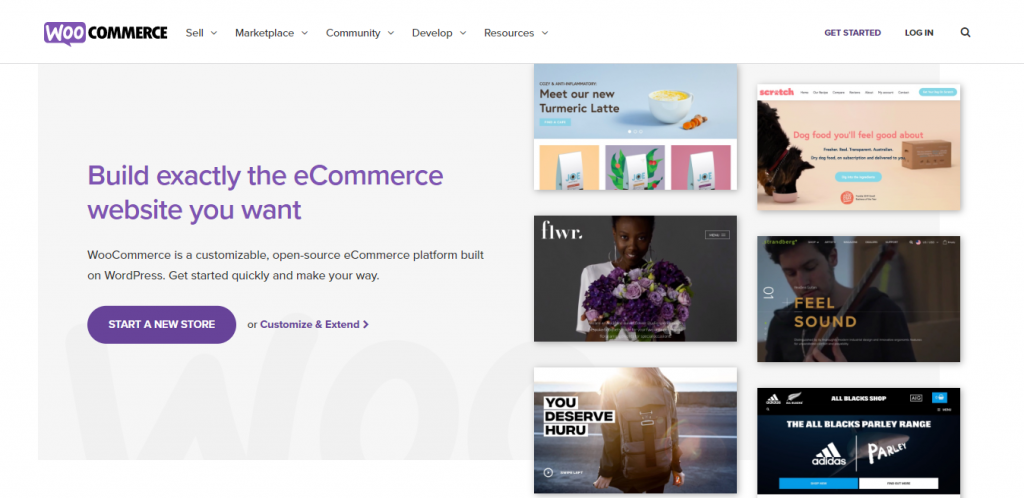 WooCommerce's homepage.