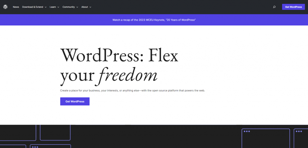 wordpress homepage