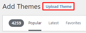 Upload Theme button