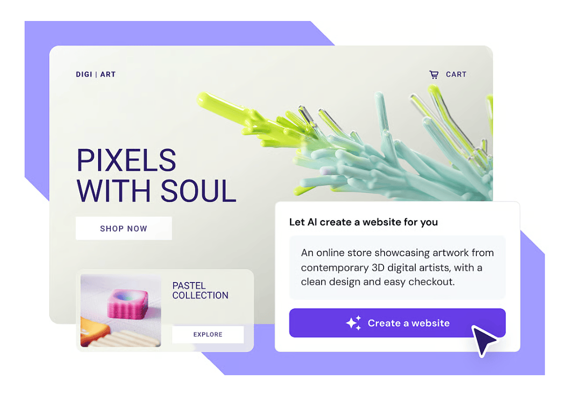 Mockup of Hostinger Website Builder dashboard