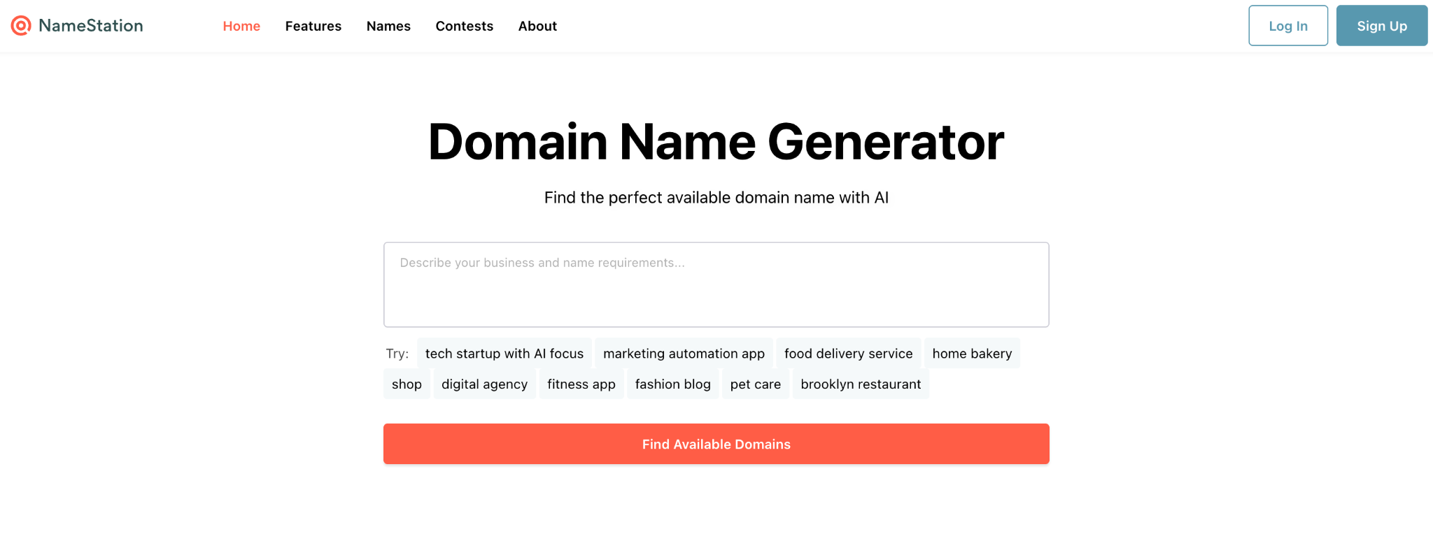 Homepage of NameStation