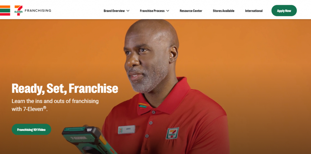 Franchise subdomain homepage on the 7-Eleven website