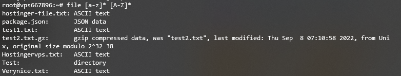 List file types within multiple ranges using the Linux file command on Terminal