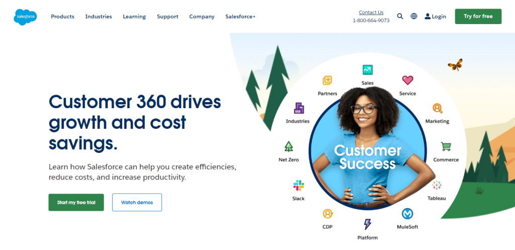 Salesforce website homepage