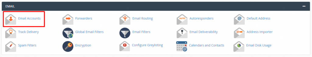 Email accounts on cPanel.