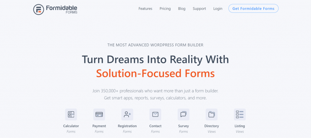 Formidable Forms, a WordPress contact form plugin.