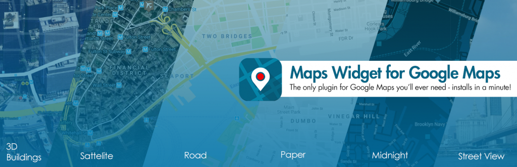 Google Maps Widget WordPress plugin banner.