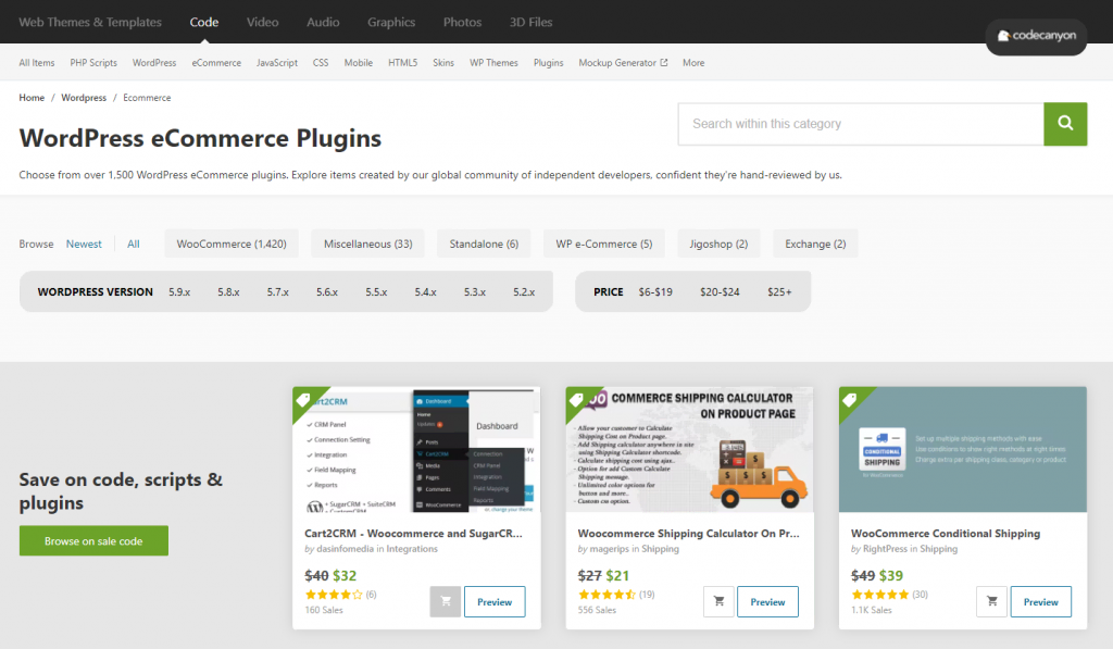 WordPress eCommerce plugins homepageA third-party marketplace lets you purchase multiple plugins from the same platform, a third-party marketplace lets you purchase multiple plugins from the same platform