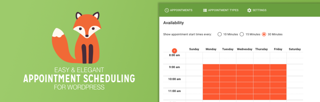 Screenshot of Simply Schedule Appointments, a WordPress booking plugin
