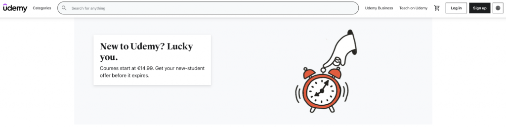 الصفحة الرئيسية Udemy.