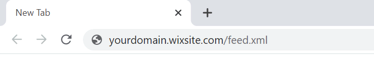 An example URL with the /feed page added