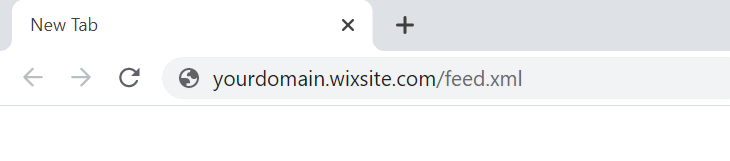 Um exemplo de URL com a página /feed adicionada