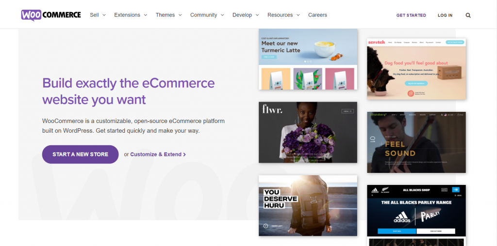 WooCommerce's homepage.