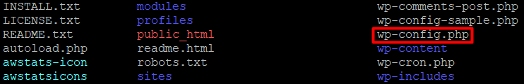 Is 命令檢查目錄中是否存在 wp-config.php 文件。