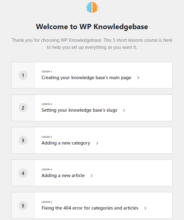 The WP Knowledgebase's five lessons course.