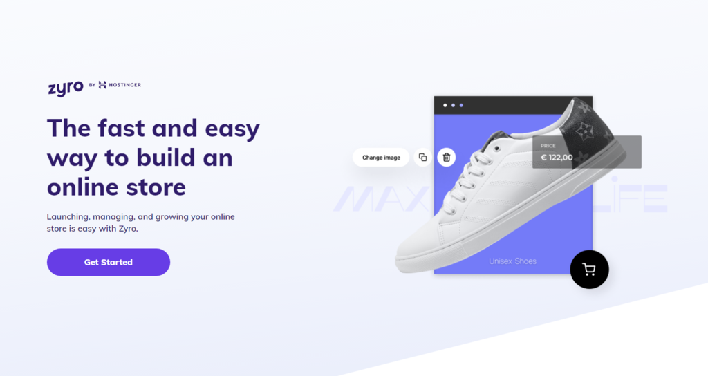 The landing page of Zyro, a website builder that facilitates eCommerce.