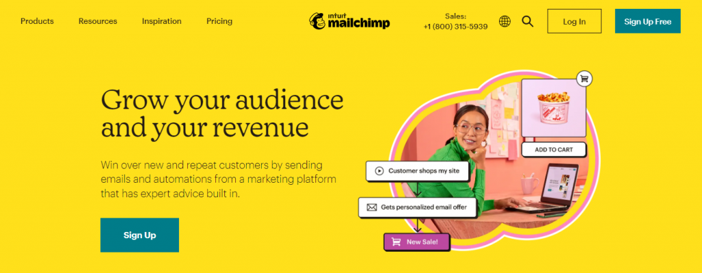 Mailchimp website homepage