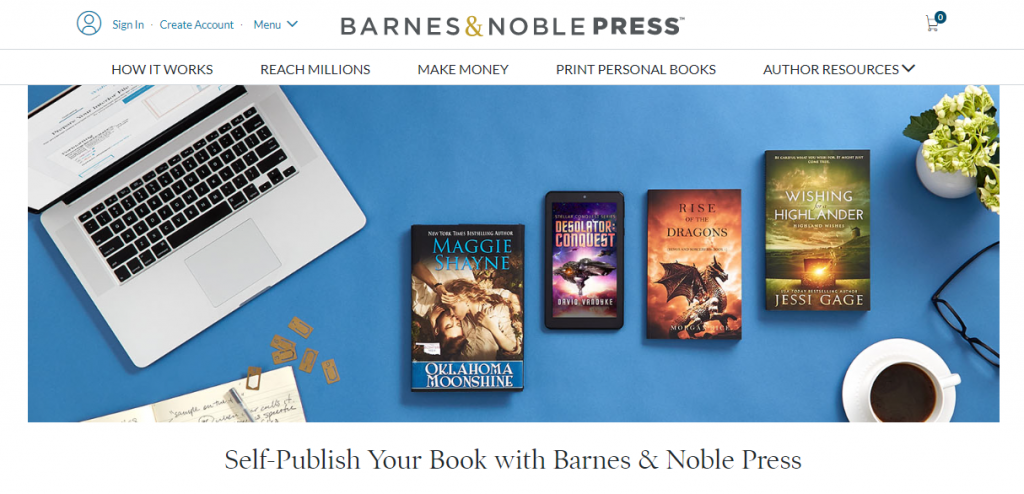 The Barnes and Noble Press subdomain of the Barnes and Noble website