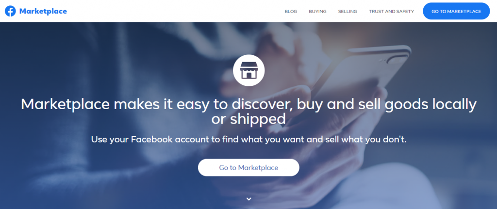 The Learn More page on the Facebook Marketplace website