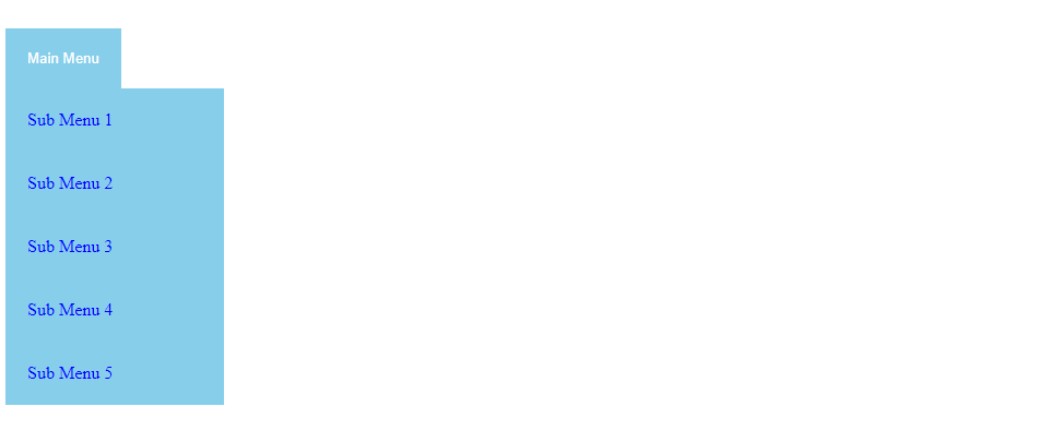Screenshot of a CSS dropdown menu with added properties