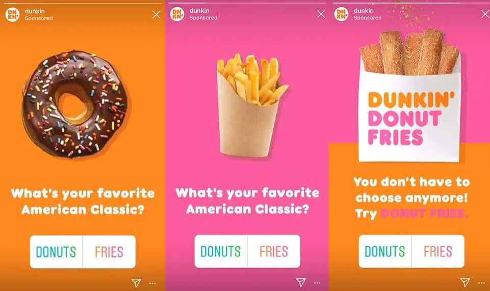 Dunkin's Instagram poll.