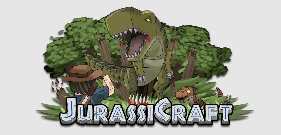 The JurassiCraft Minecraft mod banner.