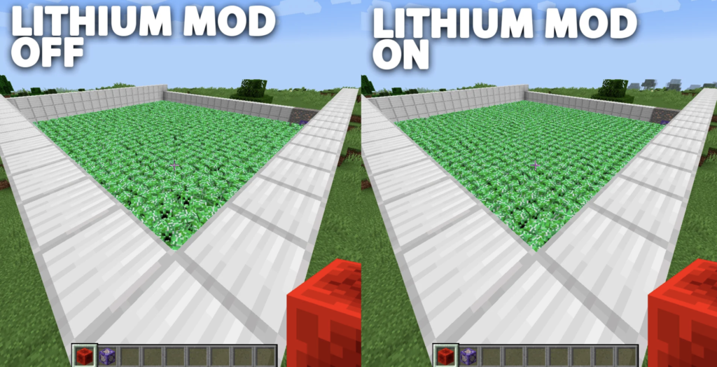 Lithium mod for Minecraft, a game logic optimization mod
