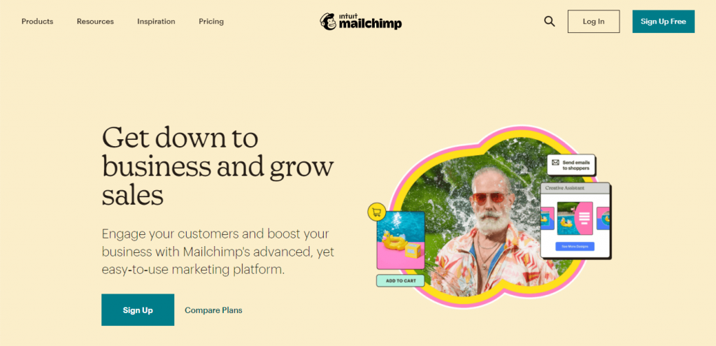 Mailchimp website homepage