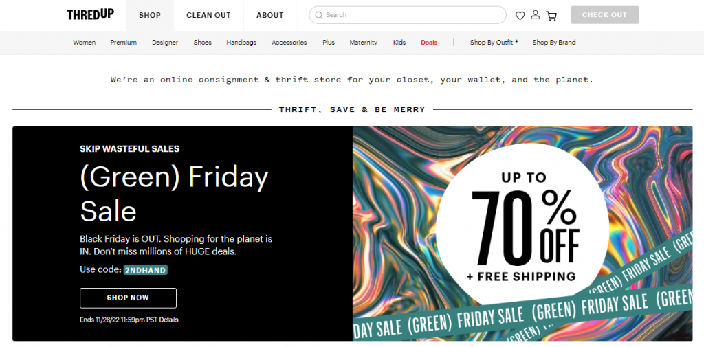 thredUP website homepage